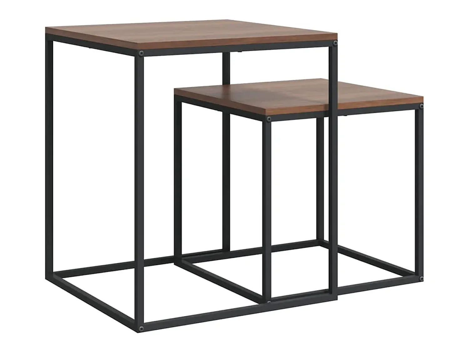 vidaxl Conjunto de mesas de centro 2 pcs derivados de madeira e metal^ Mesa De Centro