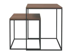 Clearance Conjunto de mesas de centro 2 pcs derivados de madeira e metal PT549182 Preto