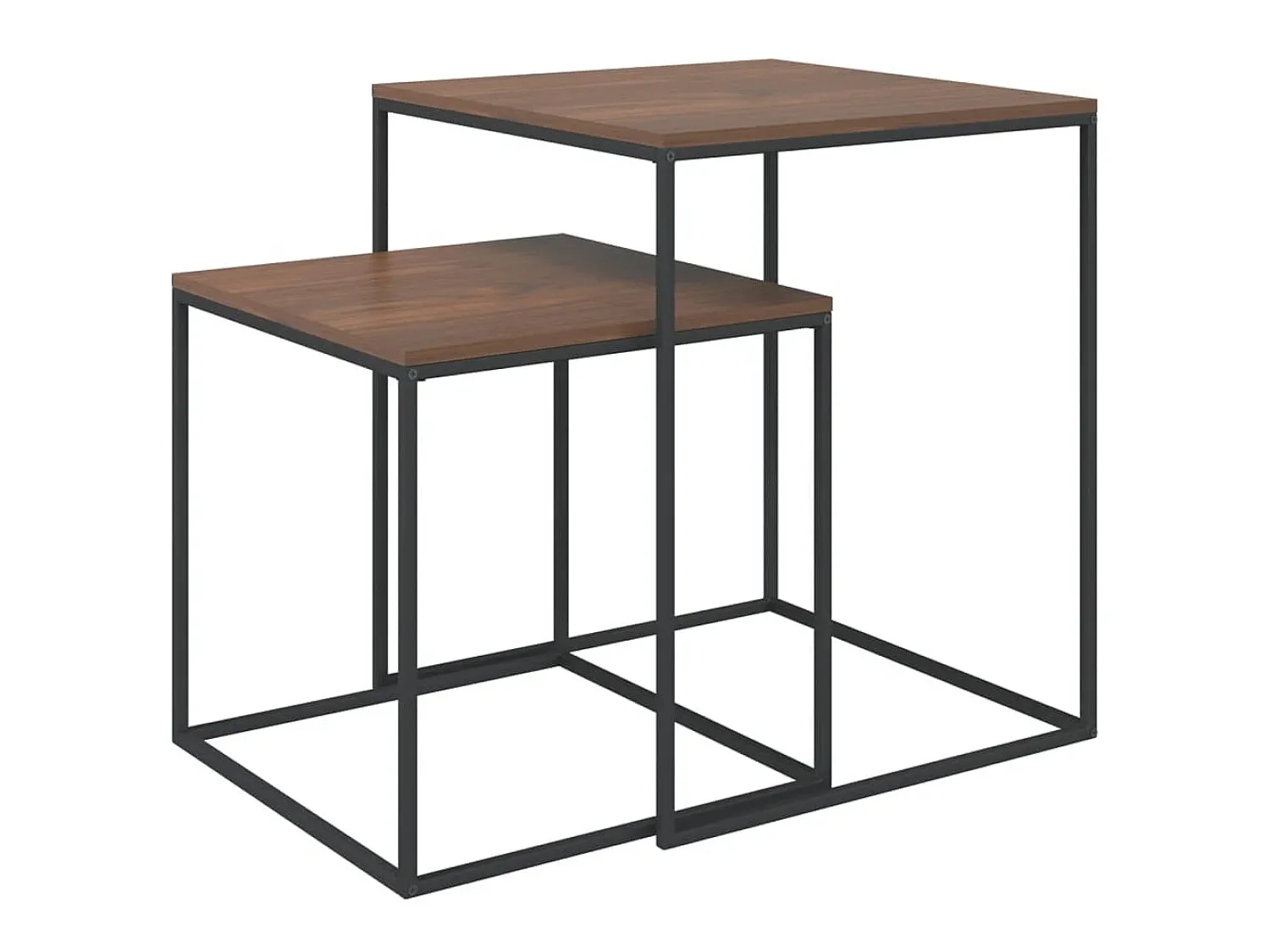 Clearance Conjunto de mesas de centro 2 pcs derivados de madeira e metal PT549182 Preto