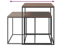 Clearance Conjunto de mesas de centro 2 pcs derivados de madeira e metal PT549182 Preto
