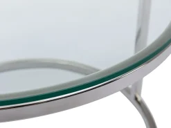 Mesa De Centro|Vente-unique Conjunto de mesas de centro empilháveis em vidro temperado e aço inoxidável - Prata - MAEVANE II Transparente / Prateado