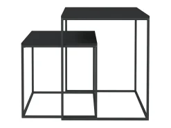 Conjunto de mesas de centro 2 pcs derivados de madeira e metal PT785297 Preto