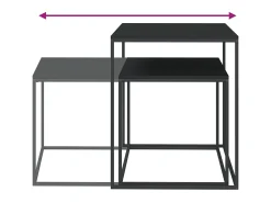 Conjunto de mesas de centro 2 pcs derivados de madeira e metal PT785297 Preto