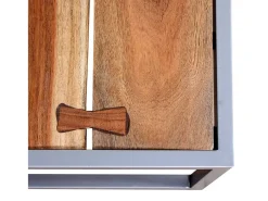 Clearance vidaxl Conjunto de mesas de centro 2 pcs madeira de acácia maciça Natural claro