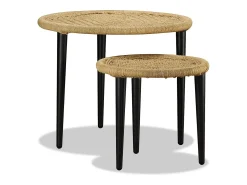 Mesa De Centro|vidaxl Conjunto de mesas de centro 2 pcs juta natural Bege