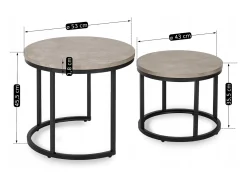 Conjunto de mesas de centro Rocky Betão^ Mesa De Centro