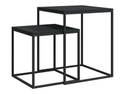 Mesa De Centro|vidaxl Conjunto de mesas de centro 2 pcs derivados de madeira e metal Preto