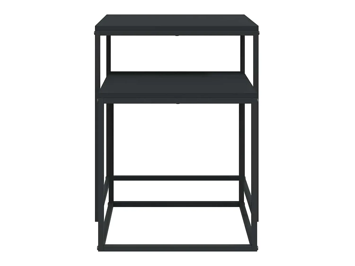 Mesa De Centro|vidaxl Conjunto de mesas de centro 2 pcs derivados de madeira e metal Preto