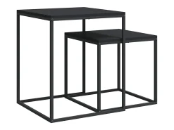 Mesa De Centro|vidaxl Conjunto de mesas de centro 2 pcs derivados de madeira e metal Preto