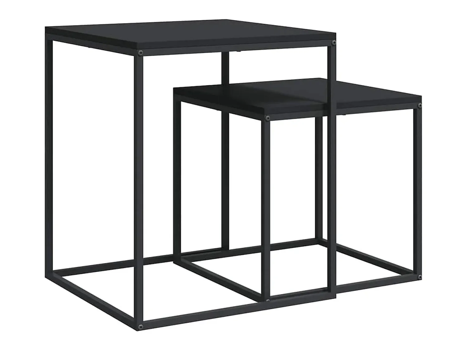 Mesa De Centro|vidaxl Conjunto de mesas de centro 2 pcs derivados de madeira e metal Preto