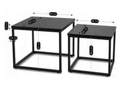 Clearance Conjunto de mesas de centro Tevet Preto
