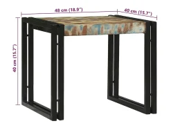 Sale Conjunto de Mesas de centro | Mesa de apoio | Mesa de café 2 Peças Multicolor Madeira recuperada maciça Multicor