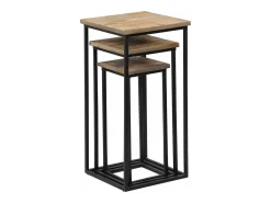 Mesa De Centro* Conjunto de mesas para plantas 3 pcs teca recuperada PT438136 Castanho