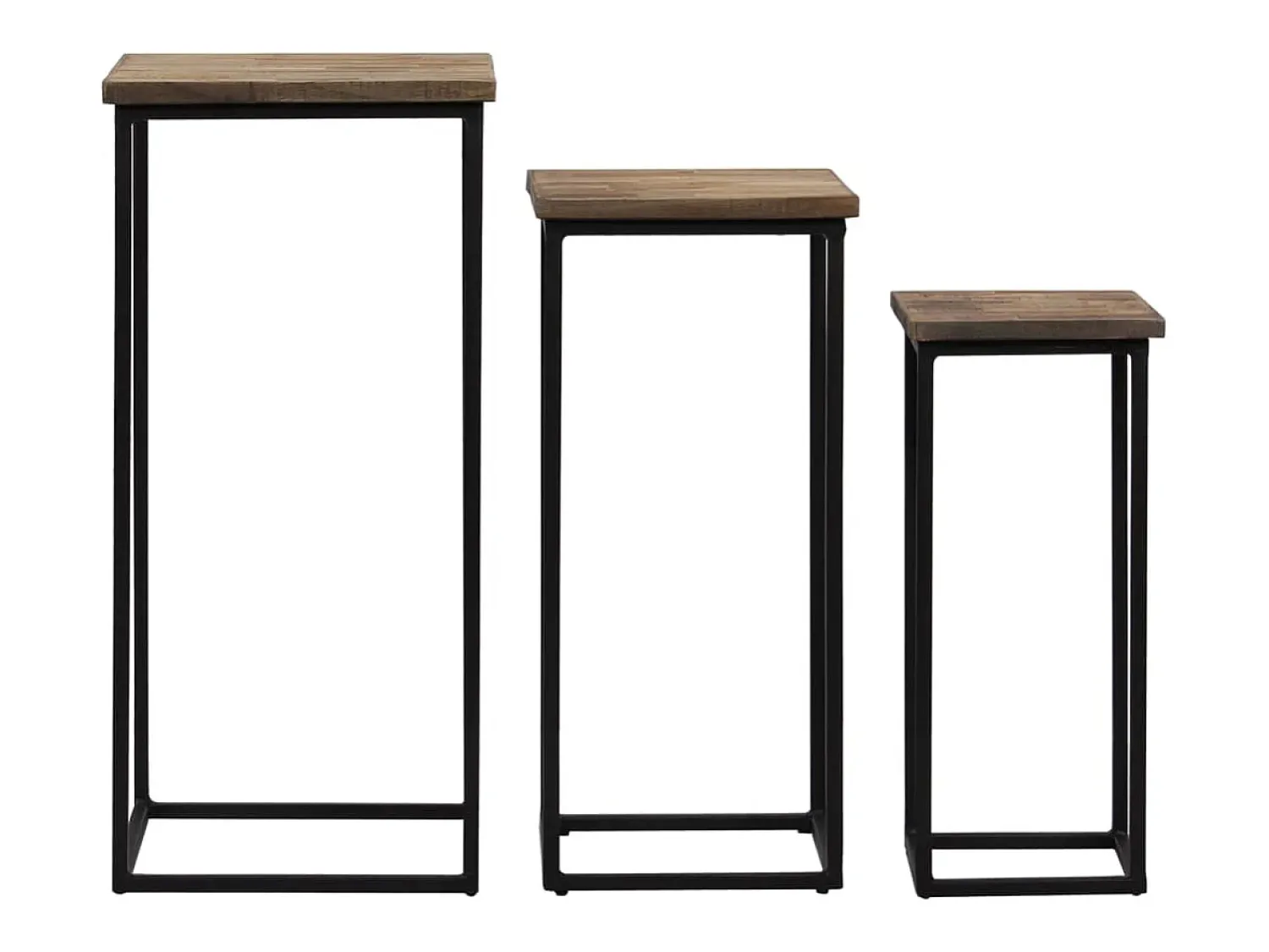 Mesa De Centro* Conjunto de mesas para plantas 3 pcs teca recuperada PT438136 Castanho