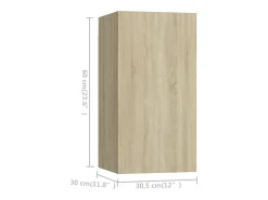 Móvel De Tv*Helloshop26 Conjunto de móveis armário aparador TV televisão sala de estar quarto sala 6 peças sonoma carvalho madeira projetada marrom 02_0025115 Castanho