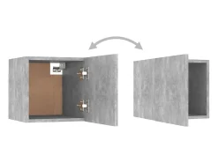 Discount Helloshop26 Conjunto de móveis armário buffet TV televisão sala de estar quarto sala 3 peças madeira projetada cinza 02_0024511 Castanho
