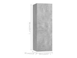 Helloshop26 Conjunto de móveis armário aparador TV televisão sala de estar quarto sala de estar 4 peças madeira projetada cinza 02_0024719^ Móvel De Tv