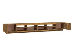 Móvel De Tv|Helloshop26 Conjunto de móveis armário aparador TV televisão sala quarto sala com luzes LED 3 peças carvalho fumê marrom 02_0025342 Castanho