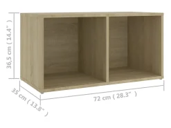 Móvel De Tv|Helloshop26 Conjunto de móveis armário aparador TV televisão sala de estar quarto 8 peças carvalho sonoma madeira projetada marrom 02_0025303 Castanho