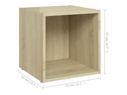 Móvel De Tv|Helloshop26 Conjunto de móveis armário aparador TV televisão sala de estar quarto 8 peças carvalho sonoma madeira projetada marrom 02_0025303 Castanho