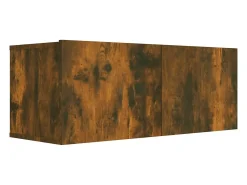 Móvel De Tv|Helloshop26 Conjunto de móveis armário aparador TV televisão sala de estar quarto sala de estar 7 peças carvalho defumado madeira projetada marrom 02_0025195 Castanho