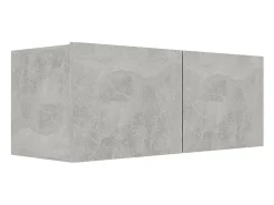 Móvel De Tv|Helloshop26 Conjunto de móveis armário aparador tv televisão sala de estar quarto 7 peças madeira projetada cinza 02_0025159 Castanho