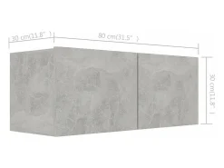 Móvel De Tv|Helloshop26 Conjunto de móveis armário buffet TV televisão sala de estar quarto sala de estar 4 peças madeira projetada cinza 02_0024707 Castanho