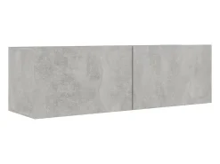 Móvel De Tv|Helloshop26 Conjunto de móveis armário buffet TV televisão sala de estar quarto sala de estar 4 peças madeira projetada cinza 02_0024707 Castanho