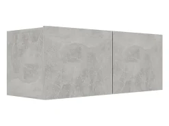 Móvel De Tv|Helloshop26 Conjunto de móveis armário aparador TV televisão sala de estar quarto sala 7 peças madeira projetada cinza 02_0025160 Castanho