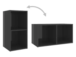 Helloshop26 Conjunto de móveis armário aparador TV televisão sala de estar quarto sala de estar 6 peças madeira brilhante projetada cinza 02_0025090 Castanho