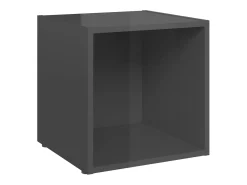 Helloshop26 Conjunto de móveis armário aparador TV televisão sala de estar quarto sala de estar 6 peças madeira brilhante projetada cinza 02_0025090 Castanho