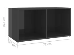 Helloshop26 Conjunto de móveis armário aparador TV televisão sala de estar quarto sala de estar 6 peças madeira brilhante projetada cinza 02_0025090 Castanho