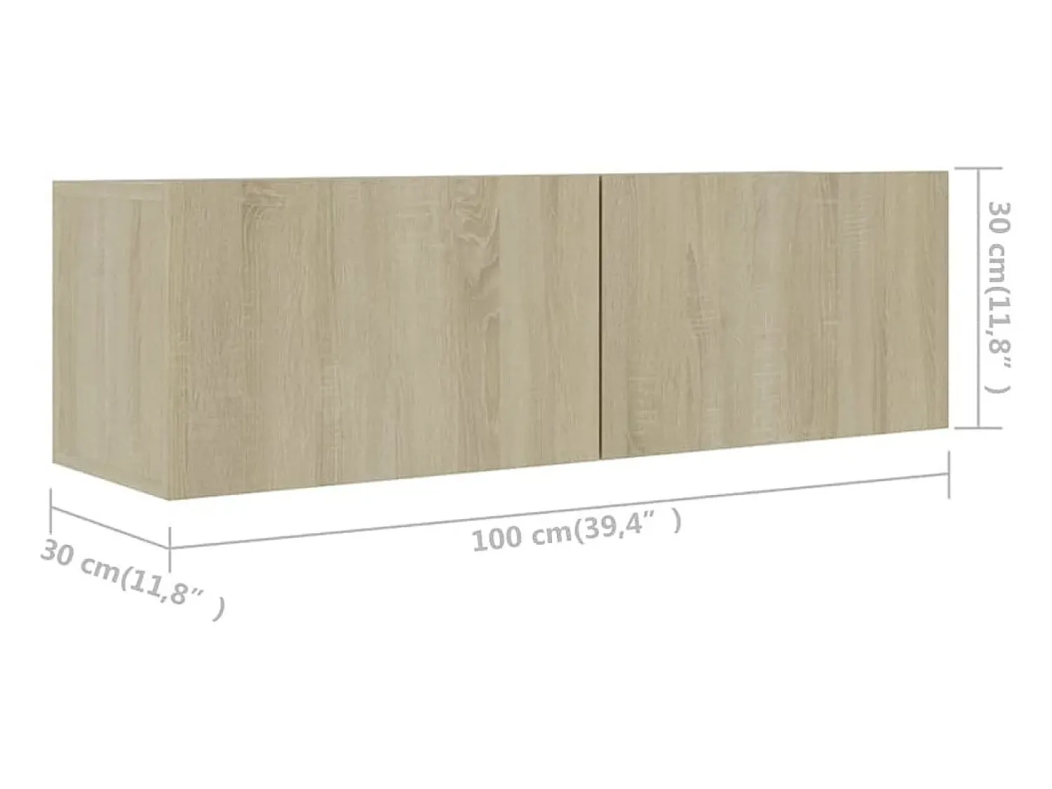 Móvel De Tv|Helloshop26 Conjunto de móveis armário aparador TV televisão sala de estar quarto sala 4 peças sonoma carvalho madeira projetada marrom 02_0024825 Castanho