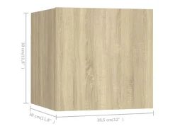 Clearance Helloshop26 Conjunto de móveis armário aparador TV televisão sala de estar quarto sala 4 peças sonoma carvalho madeira projetada marrom 02_0024802 Castanho