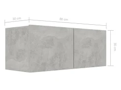Móvel De Tv|Helloshop26 Conjunto de móveis armário buffet TV televisão sala de estar quarto sala de estar 7 peças madeira projetada cinza 02_0025168 Castanho