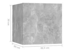 Móvel De Tv|Helloshop26 Conjunto de móveis armário aparador TV televisão sala de estar quarto sala de estar 4 peças madeira projetada cinza 02_0024696 Castanho