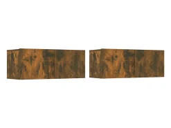 Móvel De Tv|Helloshop26 Conjunto de móveis de 6 peças incluindo guarda-roupa aparador móvel para TV sala de estar/quarto sofá carvalho defumado madeira industrializada marrom 02_0025106 Castanho