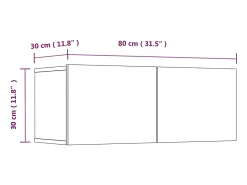 Outlet Helloshop26 Conjunto de móveis de 4 peças incluindo guarda-roupa aparador suporte para TV sala de estar/quarto madeira de engenharia de carvalho Sonoma marrom 02_0024811 Castanho