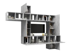 Helloshop26 Conjunto de móveis de 10 peças incluindo guarda-roupa aparador rack para TV para sala de estar/quarto/sala de TV madeira engenheirada cinza 02_0024353^ Móvel De Tv