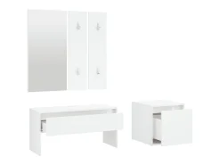Best Conjunto de móveis de corredor derivados de madeira PT305519 Branco