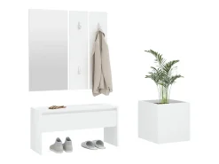 Outlet Conjunto de móveis de corredor derivados de madeira PT300631 Branco
