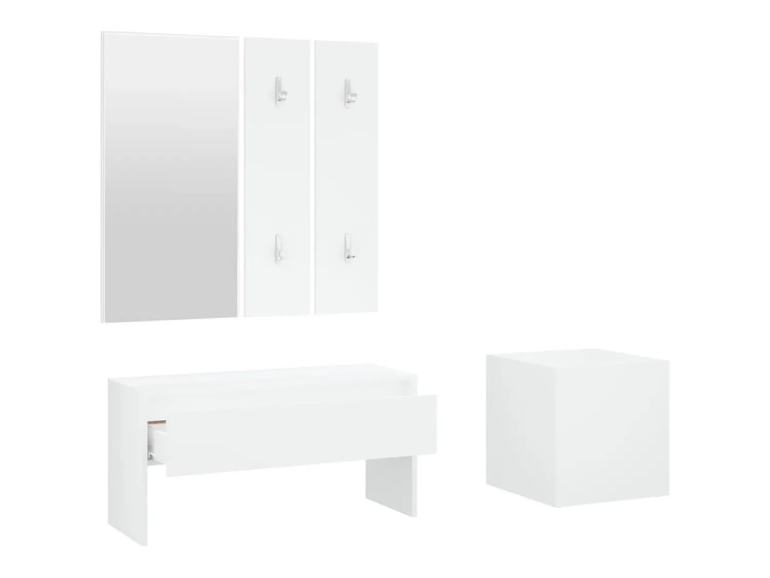 Outlet Conjunto de móveis de corredor derivados de madeira PT300631 Branco