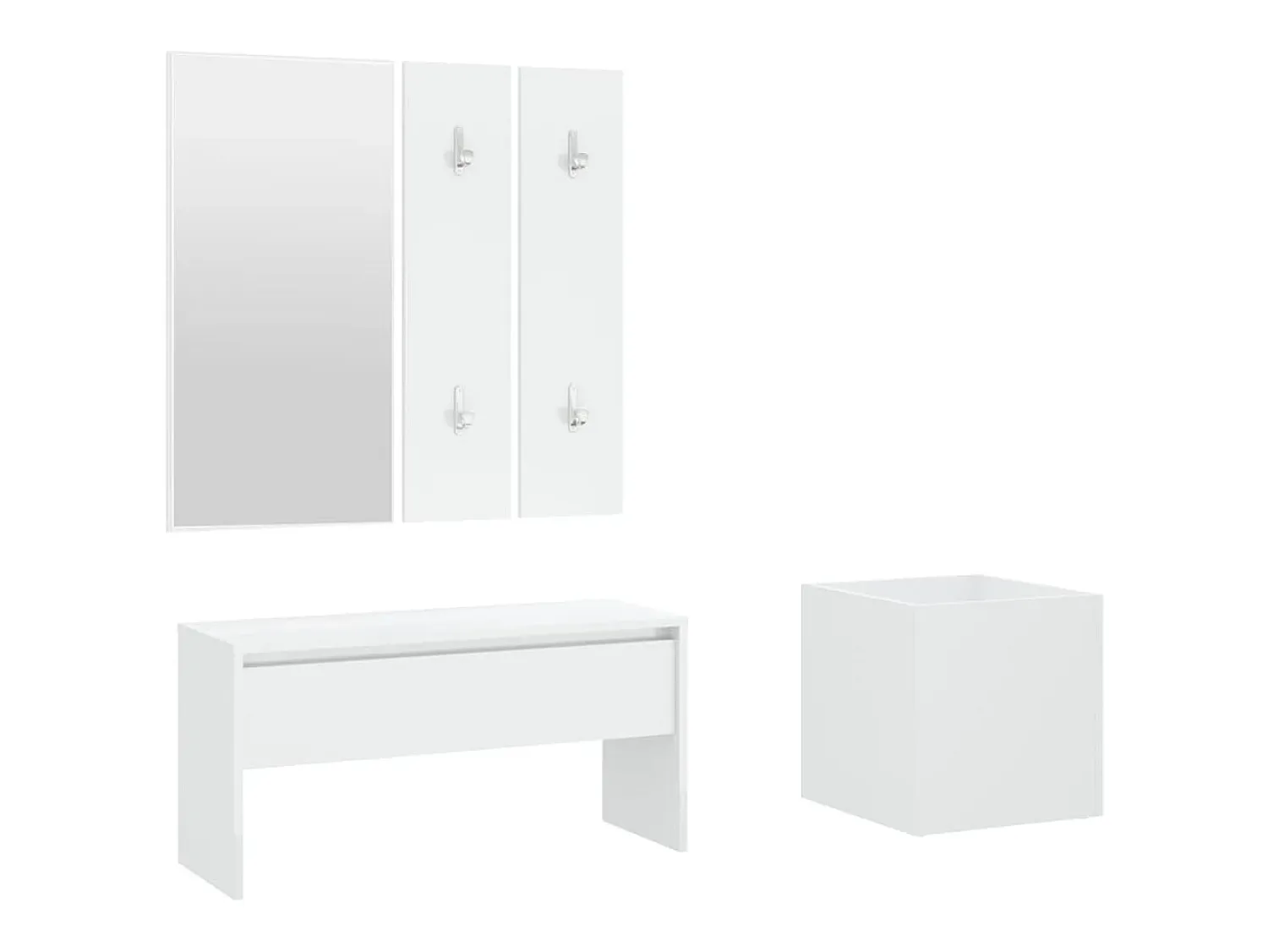 Outlet Conjunto de móveis de corredor derivados de madeira PT300631 Branco