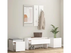 Cabide De Pé* Conjunto de móveis de corredor derivados de madeira PT126337 Branco