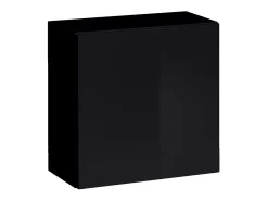 Móvel De Tv*Price Factory Conjunto de móveis de design para sala de estar SWITCH VI. Cores carvalho e preto com acabamento em carvalho fresado e preto brilhante. Preto / Castanho