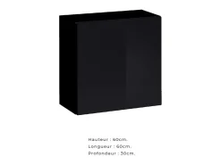 Móvel De Tv*Price Factory Conjunto de móveis de design para sala de estar SWITCH VI. Cores carvalho e preto com acabamento em carvalho fresado e preto brilhante. Preto / Castanho