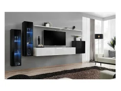 Price Factory Conjunto de móveis de parede para sala de estar SWITCH XI, design moderno, nas cores e branco brilhante.^ Móvel De Tv