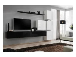Price Factory Conjunto de móveis de parede para sala de estar SWITCH IX, design, nas cores e branco brilhante.^ Móvel De Tv
