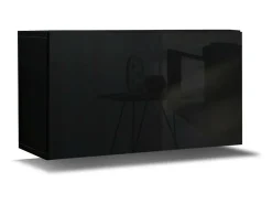 Móvel De Tv*Price Factory Conjunto de móveis de sala de estar s suspensos coleção CEPTO XVI 249cm, 8 peças, modulares. Preto