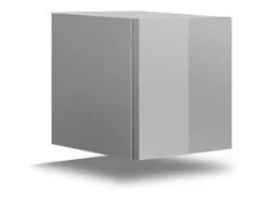 Best Price Factory Conjunto de móveis de sala de estar suspensos, parte inferior preta, parte superior branca, coleção CEPTO XIV. 256cm, 10 móveis, com leds. Preto